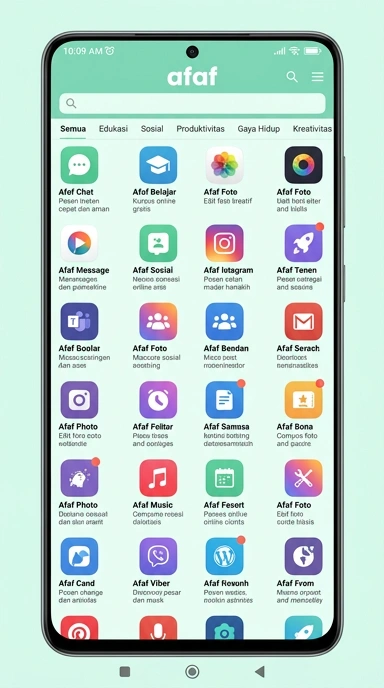 Tampilan katalog aplikasi afaf