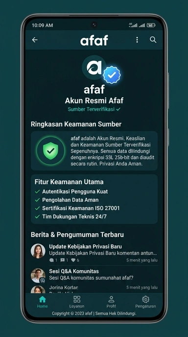 Tampilan kanal resmi afaf