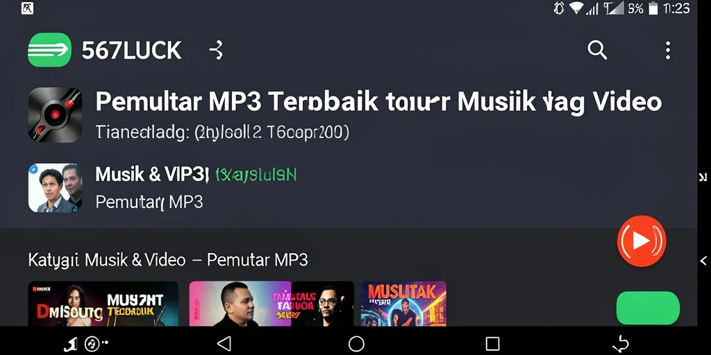 Antarmuka modern dan intuitif pemutar MP3 567LUCK.