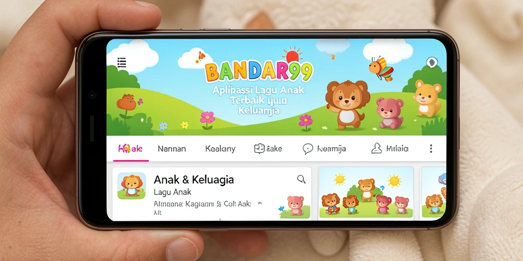 Screenshot antarmuka BANDAR99 dengan pilihan lagu anak yang menarik dan interaktif.