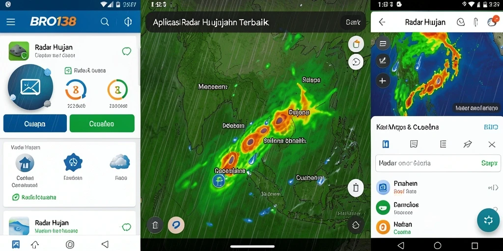 Tampilan antarmuka aplikasi Radar Hujan BRO138 yang interaktif dan informatif.