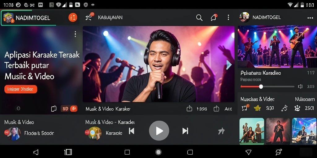 Antarmuka NADIMTOGEL yang sederhana dan menarik untuk karaoke.