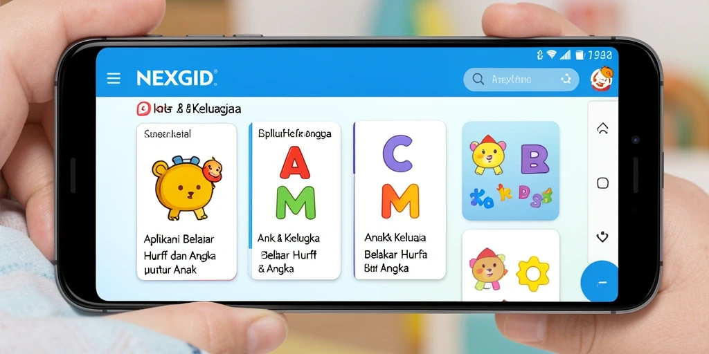 Tampilan antarmuka aplikasi NEXGID yang menarik dan penuh warna.