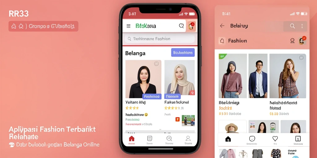 Antarmuka RR33 menampilkan berbagai produk fashion terbaru.